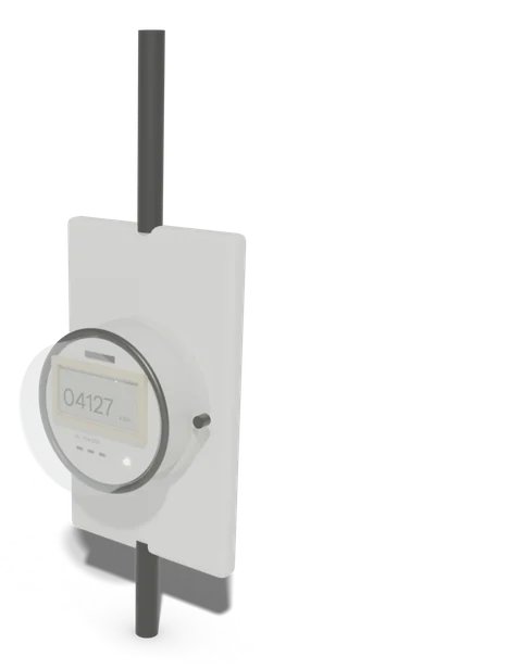 A BEL-style meter with the kWh reading on its display